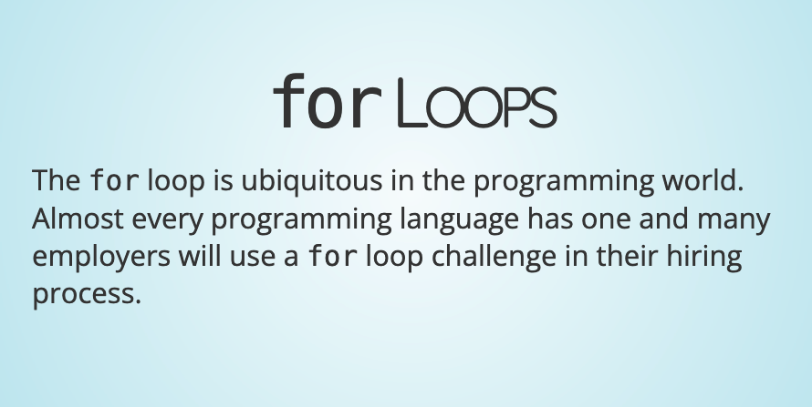 Slides - for Loops